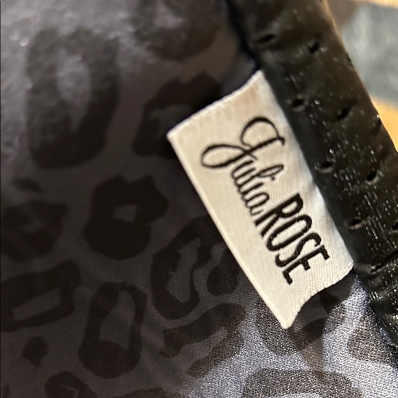 Navy Leopard Print Tote Bag with Matching Pouch - Picture 6 of 10